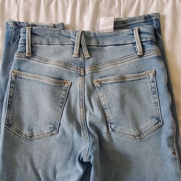 Good American Good Legs Cig Light Wash High Rise Cropped Ankle Jeans Size 0/25 - Picture 9 of 9